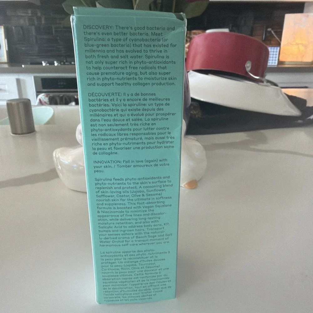 Volition Beauty Blue Spirulina Body Oil 120 ml 4 fl oz Replenishing NEW in Box
